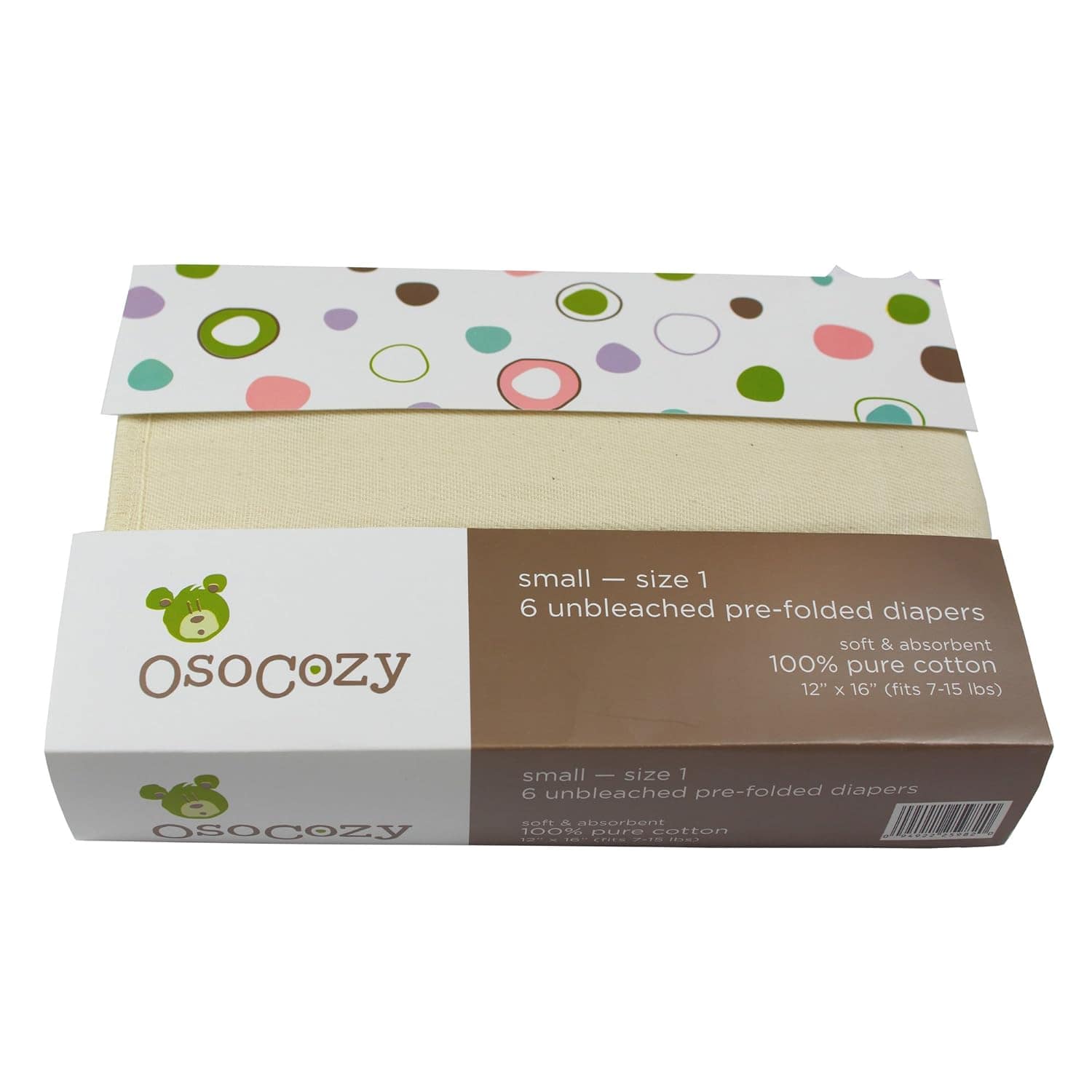 Cloth Diapers, Cotton Prefold (6-pack)